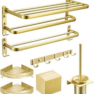 Luxury Gold Bathroom Accessories Set – Wall Mounted Organizer Kit (Item Code: 56)