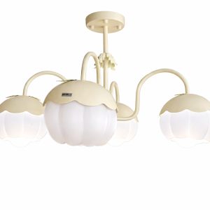 elegant floral chandelier light – cream finish 4 light fixture (item code: 8855/4)