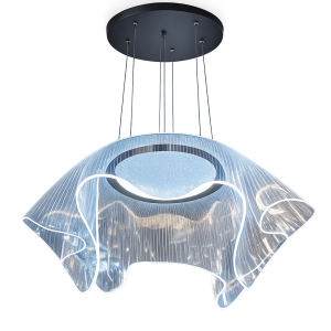 luxury wave mesh led pendant light – 60cm modern artistic chandelier