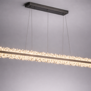luxury crystal linear led chandelier – 1.2m elegant pendant light