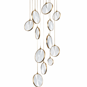 luxury crystal disc led chandelier – modern statement lighting