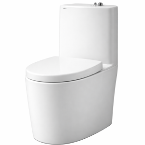 modern one piece ceramic toilet with soft close seat