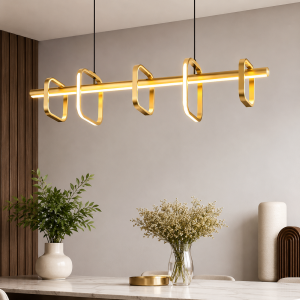 Modern LED Linear Pendant Light – Sculptural Loop Design
