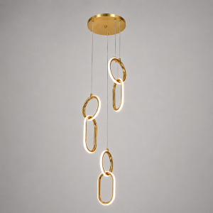 Modern Gold Interlinked LED Pendant Chandelier