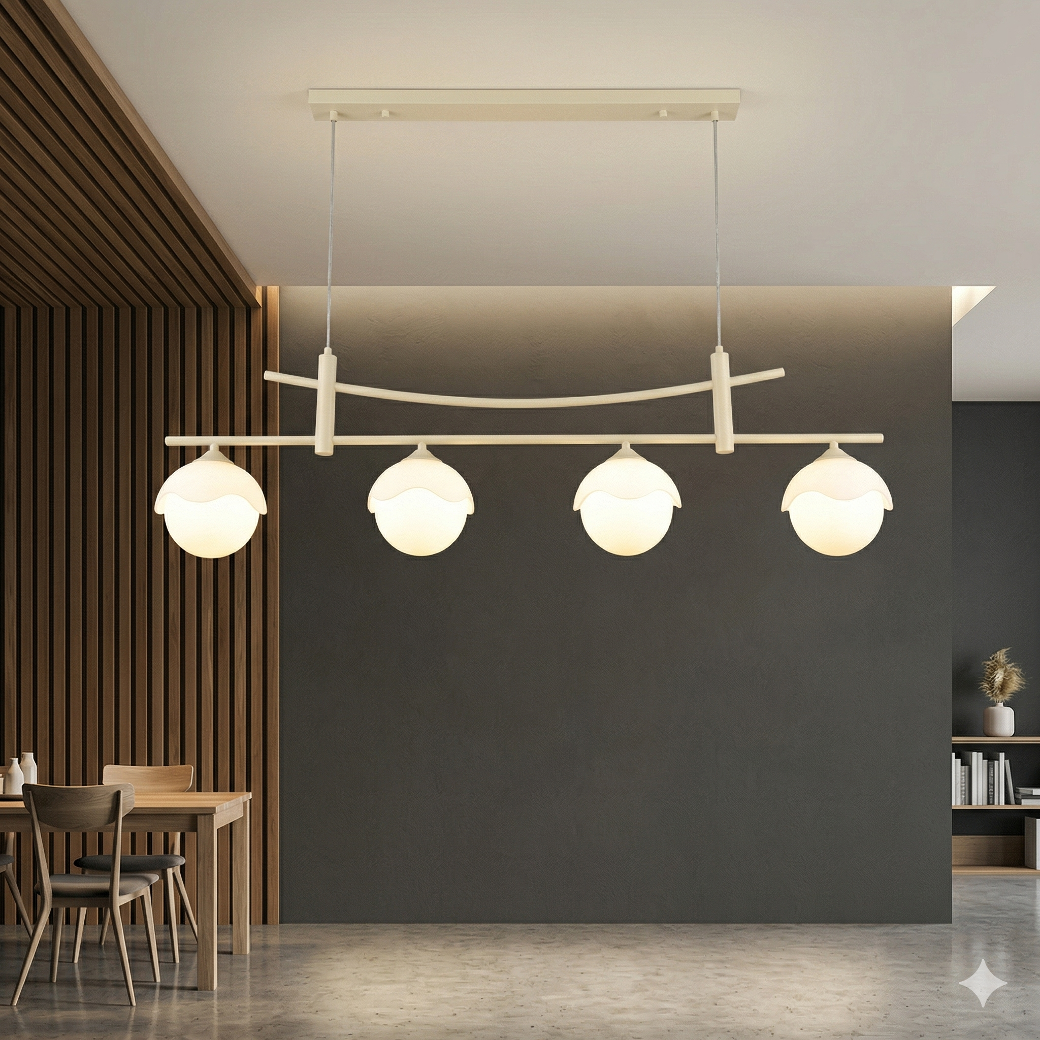 modern linear led pendant light – 4 globe minimalist design modern linear led pendant light – 4 globe minimalist design