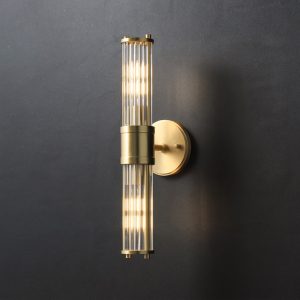 Modern Gold Crystal Tube Wall Sconce Light