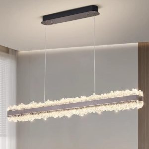 Luxury Crystal Linear LED Chandelier â 1.2m Elegant Pendant Light