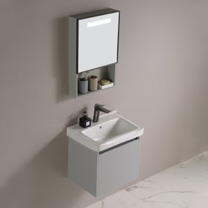 modern wall mounted bathroom vanity set with mirror cabinet