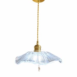 elegant glass pendant light with crystal drops – luxury hanging fixture (item code: 101/1)