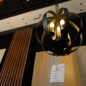 modern industrial orb chandelier – black metal globe pendant light (3 light fixture)