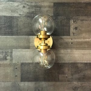 Modern Gold Double Glass Wall Sconce Light