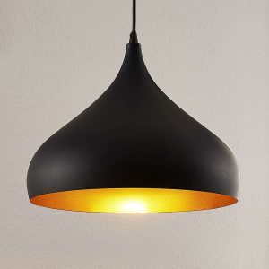 Black and Copper Industrial Dome Pendant Light