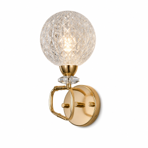 Crystal Globe Wall Sconce - Single Bulb Mount