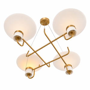 Gold Sputnik Multi-Arm Ceiling Light with Globe Shades