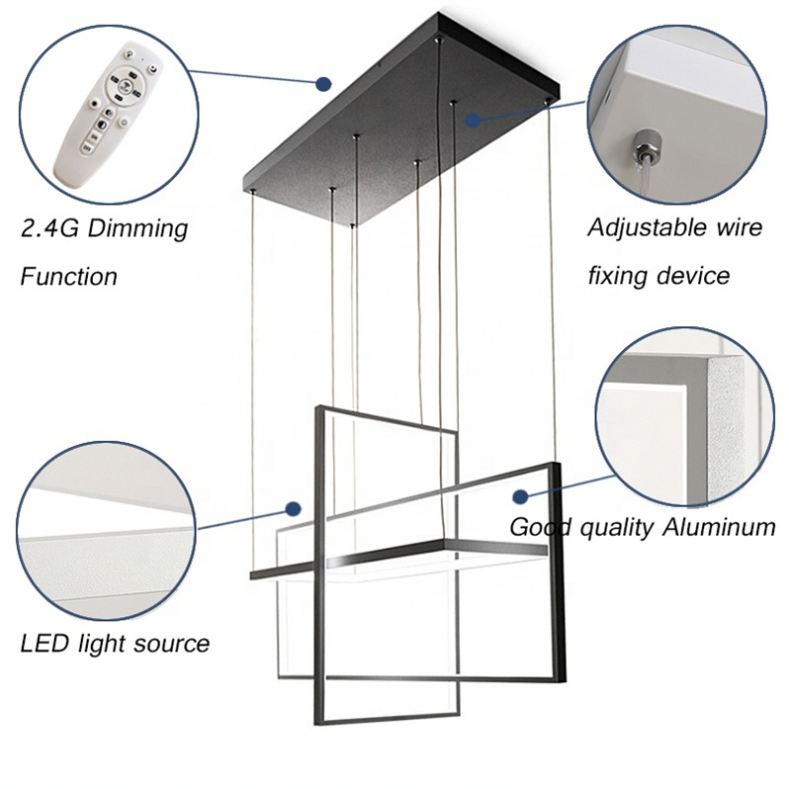 Modern Geometric LED Pendant Chandelier - Image 2