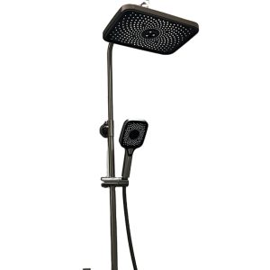 Intelligent Digital Display Shower Set – Constant Temperature Rainfall Shower, All Copper Gun Gray Finish