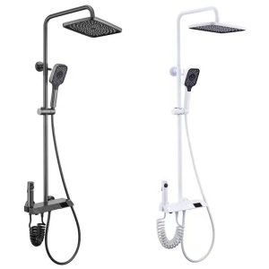 Brass Piano Button Smart Shower Set – Thermostatic Digital Display Shower Faucet