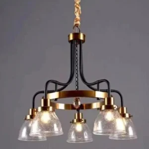 Gold Multi-Light Glass Chandelier