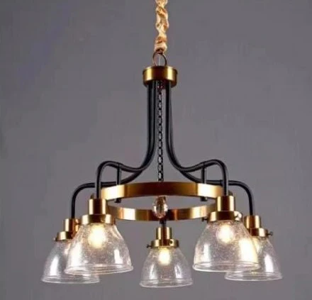 Gold Multi-Light Glass Chandelier