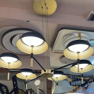 Modern Geometric Multi-Disc Ceiling Chandelier