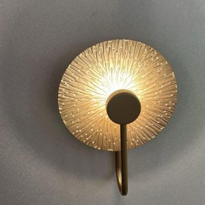 Fan-Shaped Gold Sunburst Wall Light / Sconce
