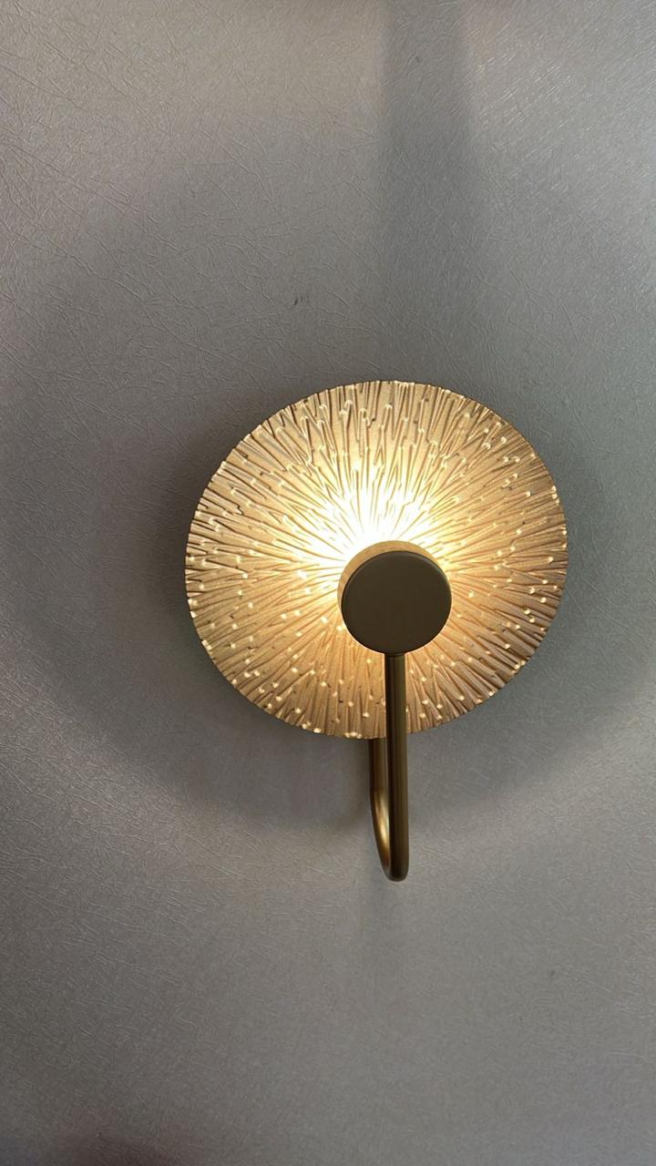 Fan-Shaped Gold Sunburst Wall Light / Sconce
