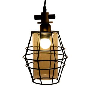Industrial Cage Pendant Light - Black